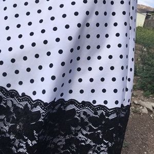 Black & white polka dot 80s dress